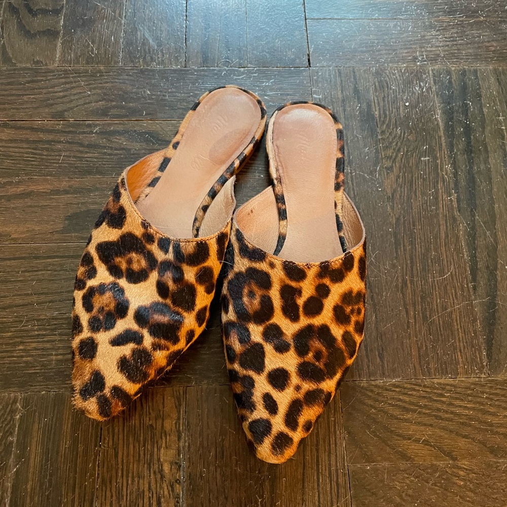 Madewell mules cheetah print